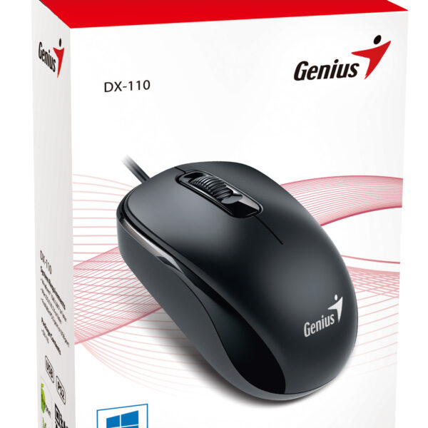 Genius Mis DX-110 USB crni optički miš sa 3 dugmeta i 1,5m kabla