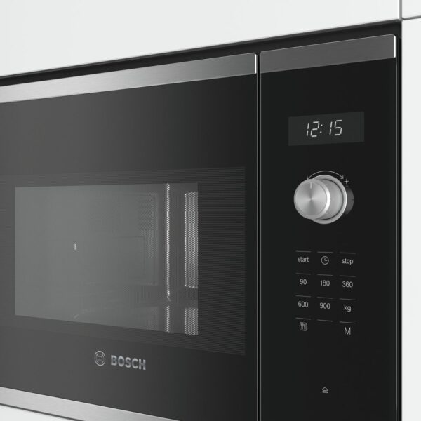 BOSCH ugradbena mikrovalna pećnica Serie 6 INOX sa crnim staklom