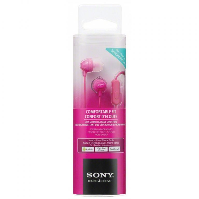 Sony EX-15 roze in-ear slušalice sa mikrofonom