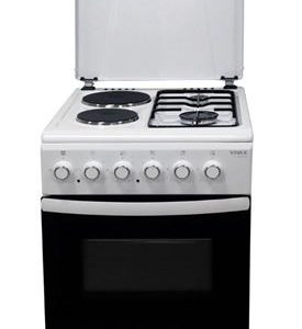 Bijeli samostojeći štednjak Vivax HOME FC-22502 WH u modernom dizajnu