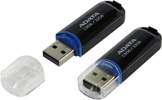 ADATA USB memorija 32GB C906 u crnoj boji, minimalističkog dizajna