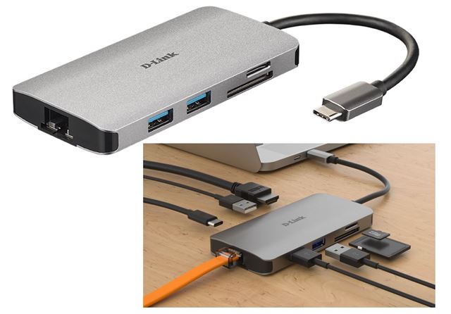 D-Link USB-C HUB 8-in-1 sa HDMI, Ethernet i USB 3.0 portovima