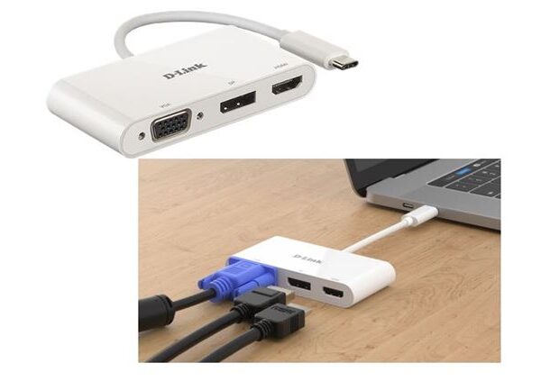 D-Link USB-C Hub 3 u 1 sa HDMI, VGA i DisplayPort izlazima