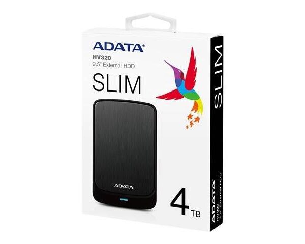 ADATA HV320 crni eksterni hard disk 4TB sa USB 3.1 priključkom