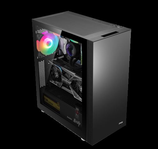 Crno MS ARMOR V500 gaming kućište sa temperiranim staklom i LED osvetljenjem