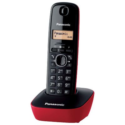 Panasonic KX-TG1611FXR crveni bežični telefon sa crnom slušalicom