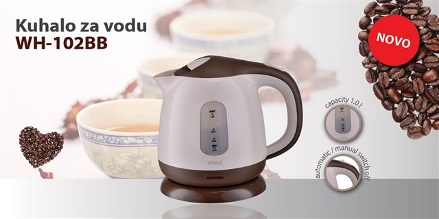 Belo Vivax HOME kuhalo za vodu WH-102BB na kuhinjskom stolu