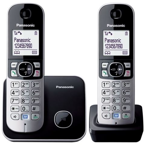 PANASONIC KX-TG6812FXB crni bežični telefon sa dodatnom slušalicom i osvijetljenom tipkovnicom