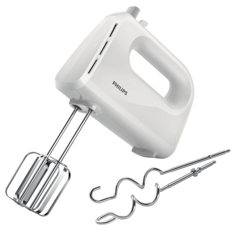 Philips mikser HR37050 na beloj podlozi sa mericem i nastavcima