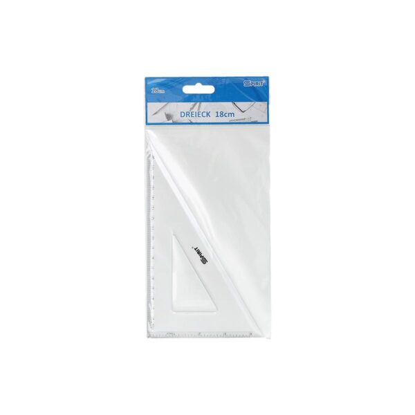 Transparentni TTS Trokut lenjir 18cm sa oznakama ugaona mjera 60°