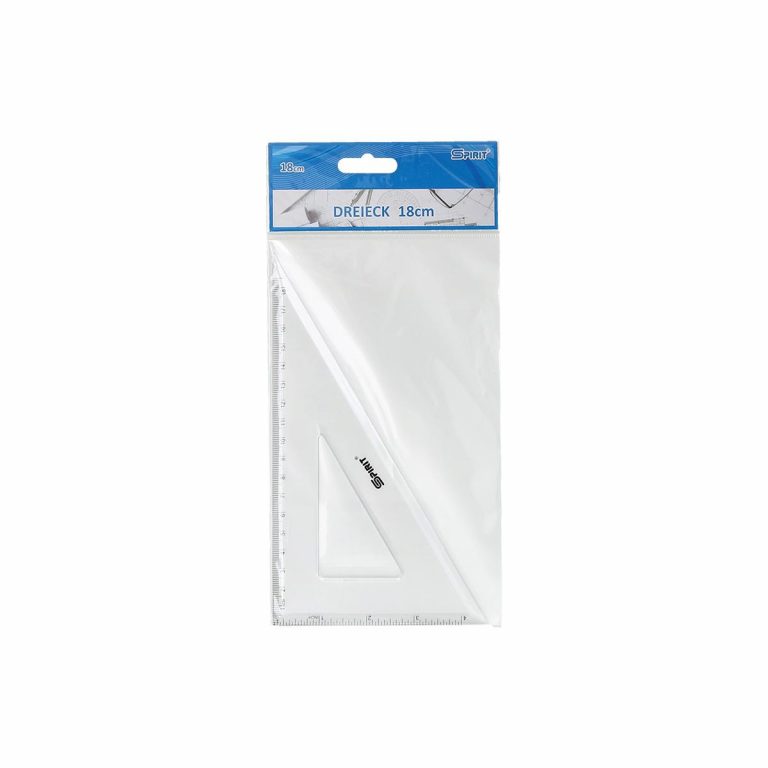 Transparentni TTS Trokut lenjir 18cm sa oznakama ugaona mjera 60°