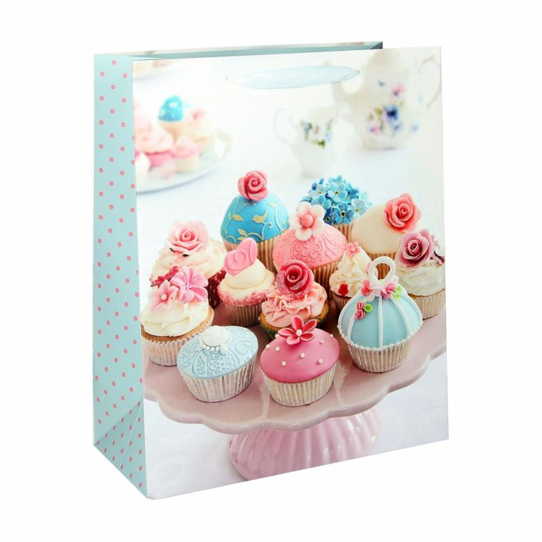 SB vrećica L HappyBday s motivom kolačića i roze bojom