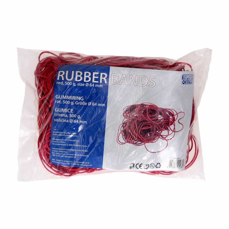 Crvena TTO gumica 64mm, fleksibilna i rastegljiva, pakovanje od 500g
