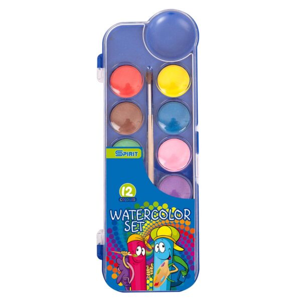 TTS Vodene Boje 12-boja FUN set sa drvenim kistom i plastičnim okvirom