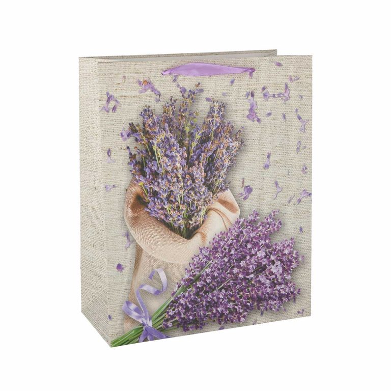 SB vrećica veličine L s motivom cvijeća, dimenzije 32x26x12cm