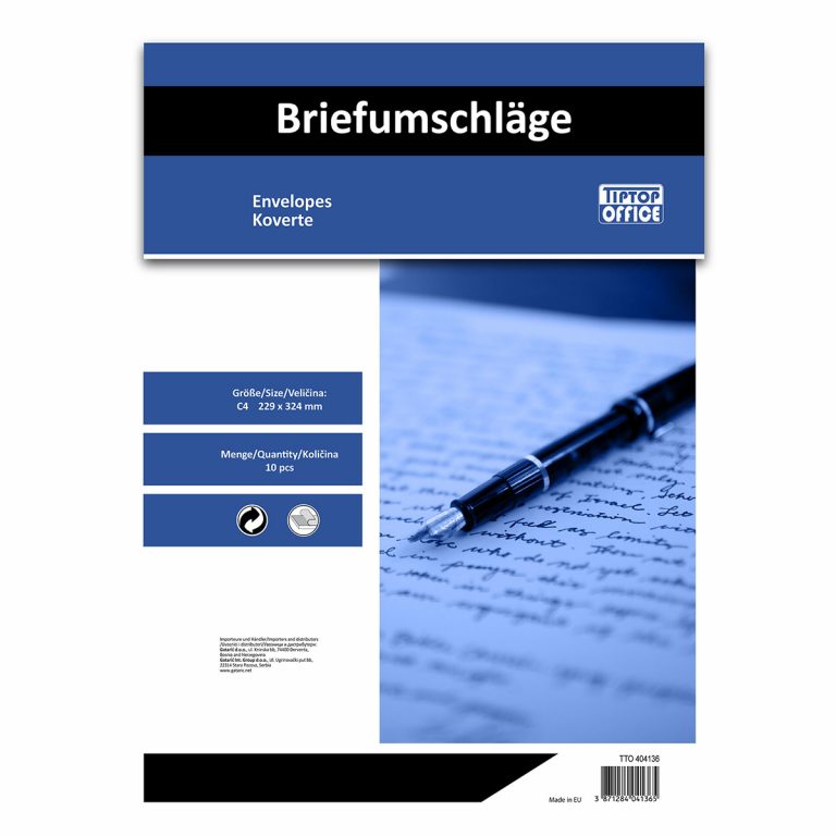 Bijela TTO koverta B4 formata sa stripom 10/1