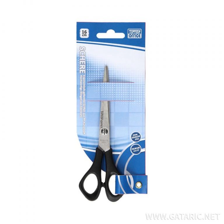Crne TTO makaze dužine 16cm sa ergonomskim drškom