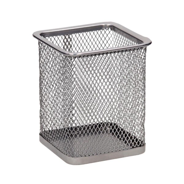 Metalna mrežasta čaša za olovke u obliku kocke