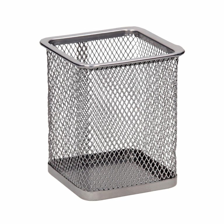 Metalna mrežasta čaša za olovke u obliku kocke