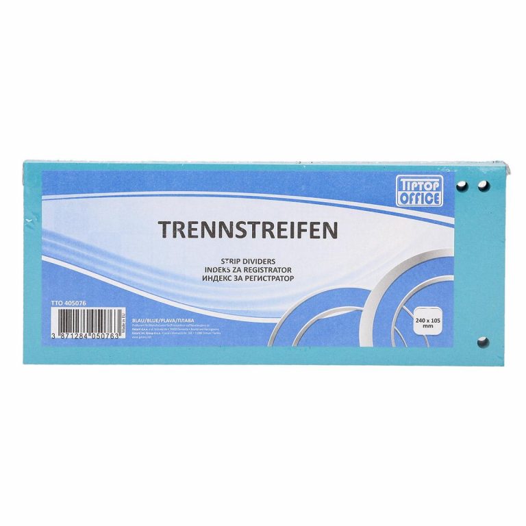 Plavi kartonski TTO Index 235x105mm sa horizontalnim i vertikalnim otvaranjem i 4 rupe.