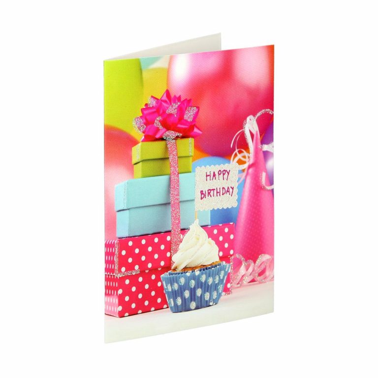 3D rođendanska čestitka sa motivom kutije i tekstom Happy Birthday