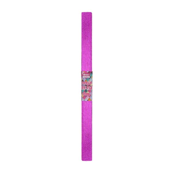 Metalik TTS krep papir u roze boji, dimenzije 200x50cm