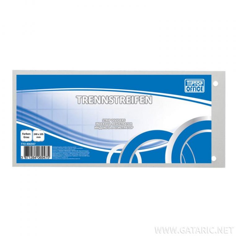 PBS Index 235x105mm, kartonski materijal sa 4 rupe za fiksiranje