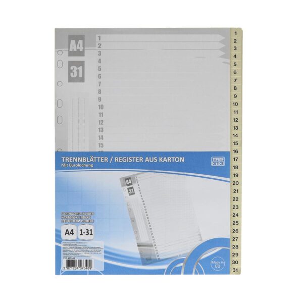 TTO Index Kartonski 1-31 u A4 formatu sa 12 listova