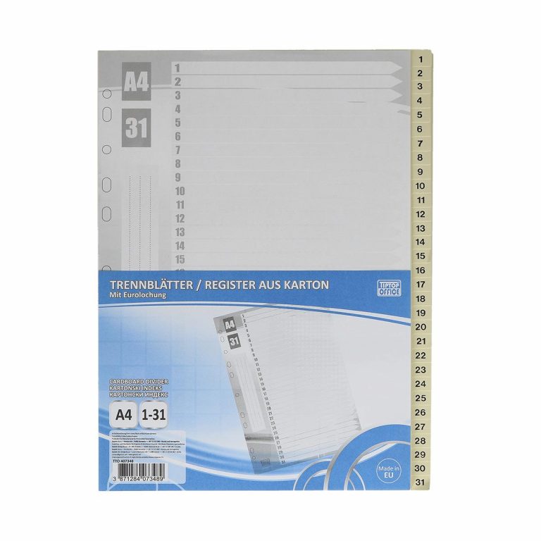 TTO Index Kartonski 1-31 u A4 formatu sa 12 listova