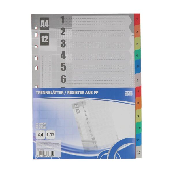 TTO Index PP 1-12 Boja u A4 formatu sa 11 rupa, pakovan u foliju
