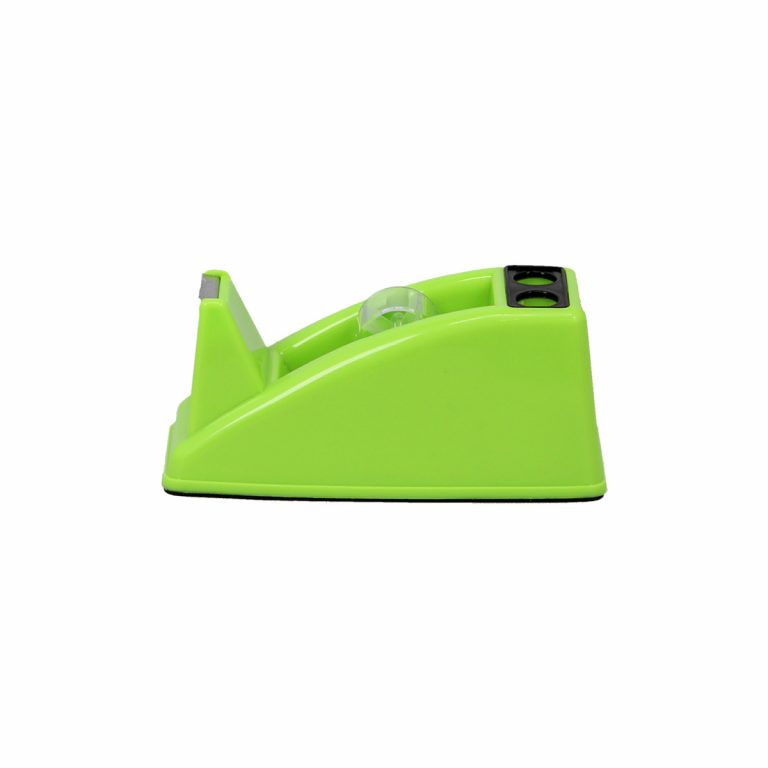 Neon zeleni plastični držač selotejpa TD40 Mini ZE na radnom stolu