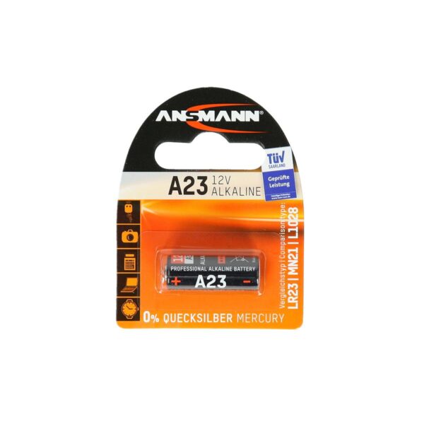 AN Bat A23 12V alkalna baterija sa oznakom modela i napona