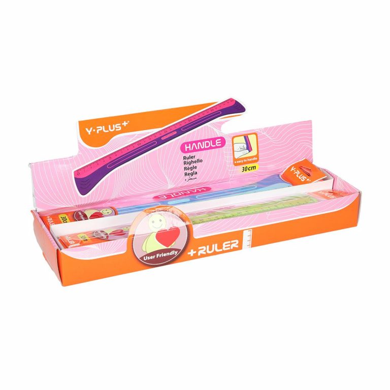 YO Linijar Handle 1/1 - crni plastični lenjir sa centimetarskim oznakama