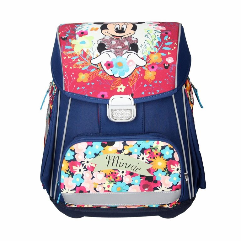 TTS Torba MINNIE MK 18 sa crvenim dizajnom i Minnie Mouse motivom, sa reflektivnim trakama i ergonomskim leđima