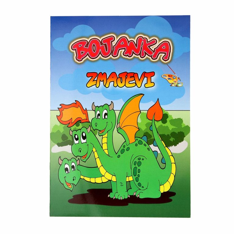 TTS bojanka sa zmajevima za djecu sa 16 slika za bojenje