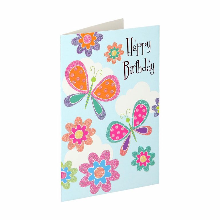 3D rođendanska čestitka sa cvijećem i tekstom Happy Birthday