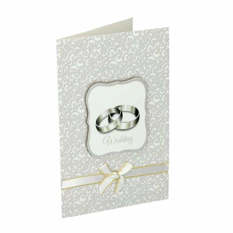 3D čestitka za vjenčanje sa motivom prstenja i tekstom Wedding