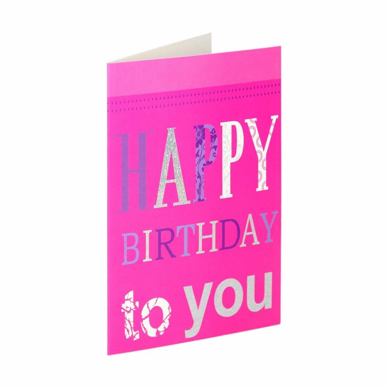 3D čestitka za rođendan sa tekstom Happy Birthday i dekorativnim motivima