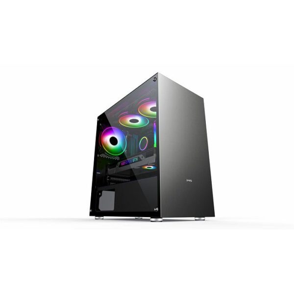 MS Fighter S300 gaming kućište u mat modrosivoj boji sa staklenom bočnom stranicom