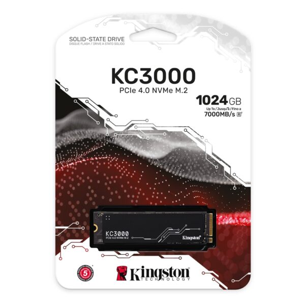 Kingston SSD 1TB KC3000 M.2 NVMe PCIe Gen 4.0 disk sa oznakama brzine 7000/6000MB/s
