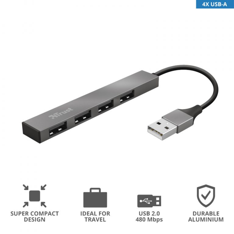 Trust Mini Hub 4-port USB 2.0 crne boje sa četiri priključka