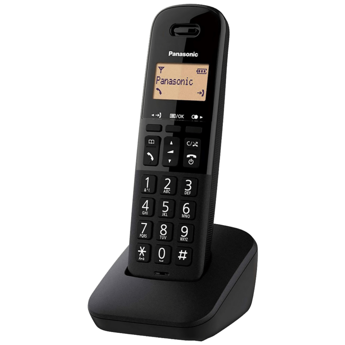 Panasonic KX-TGB610FXB crni bežični telefon sa modernim dizajnom i osvijetljenim ekranom