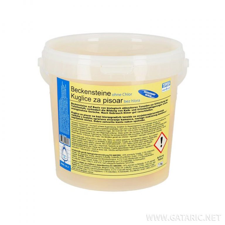TTC kuglice za pisoar 1kg Citrus u plastičnoj kanti