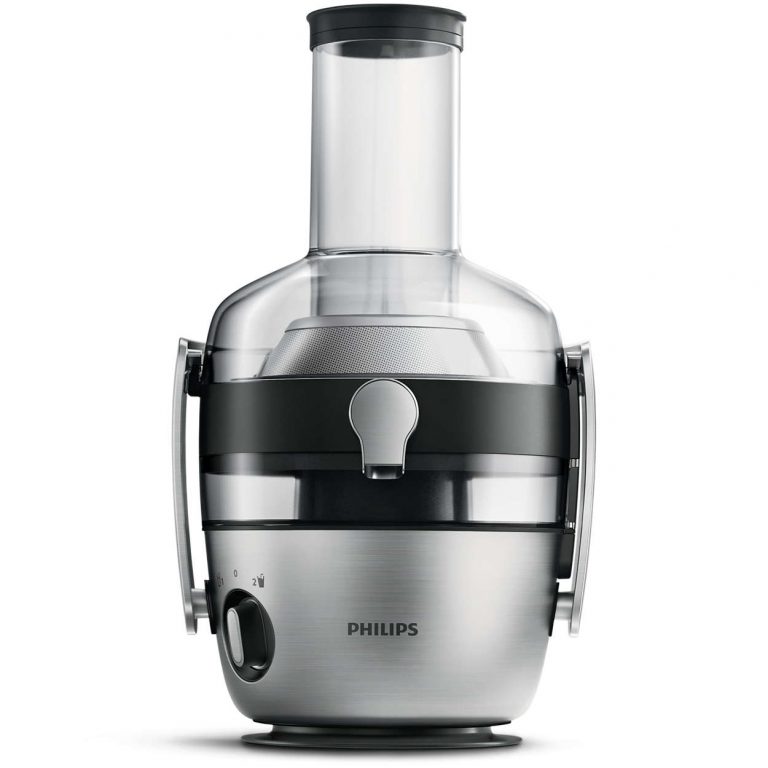 Philips sokovnik HR192221 na beloj podlozi sa prikazanim sastavnim delovima