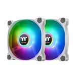 Dva bele Thermaltake Pure Duo 12 ARGB ventilatora sa LED prstenom