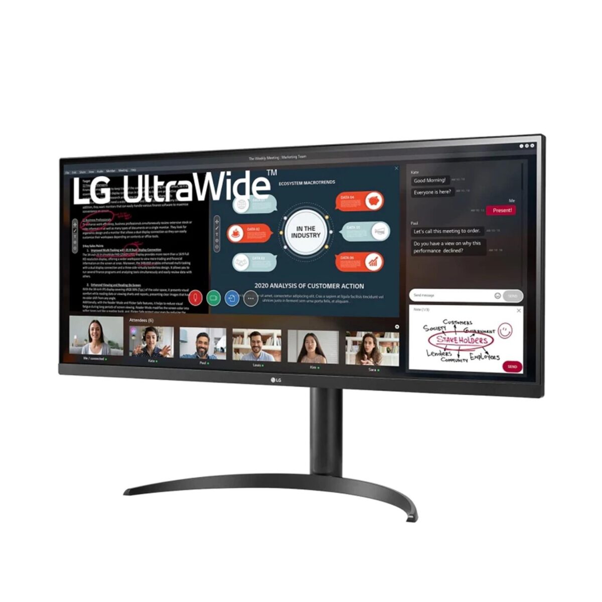 LG 34WP550-B 34-inch ultrawide monitor sa FHD IPS ekranom i crnim dizajnom