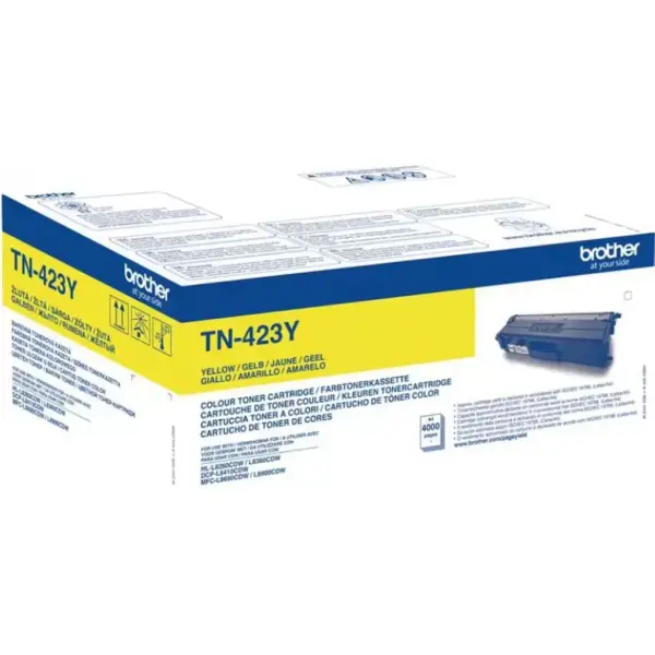 Original Brother toner TN-423Y u pakovanju za kompatibilne printere