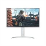 LG 27UP650-W UHD IPS monitor sa srebrnim mat kućištem i podesivim postoljem