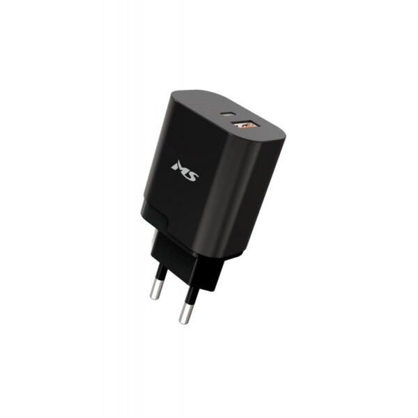 MS POWER Z501 brzi punjač crne boje sa Type-C i USB priključkom
