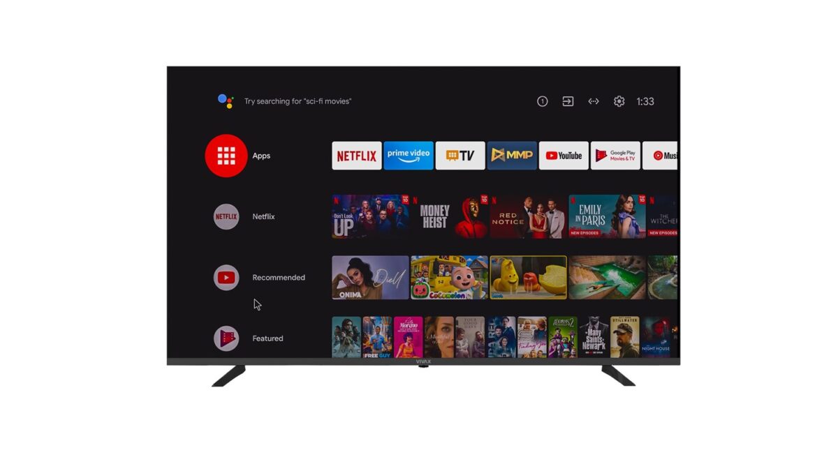 VIVAX IMAGO A Series 50UHD10K Smart TV sa crnim okvirom i nožicama postolja